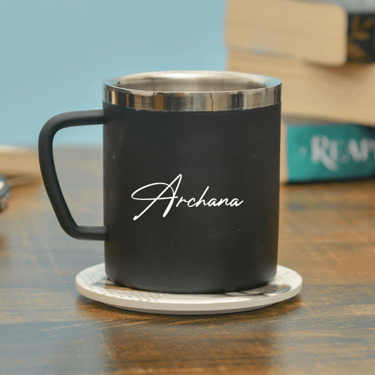 Customised Black Steel Mug