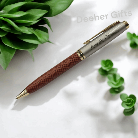 Customised Premium Brown Leather Pen