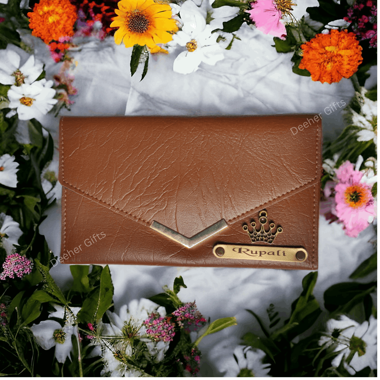 Personalized Ladies Premium Purse Tan