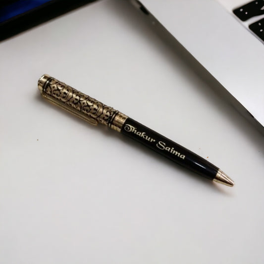 Customised Black Zari Pen