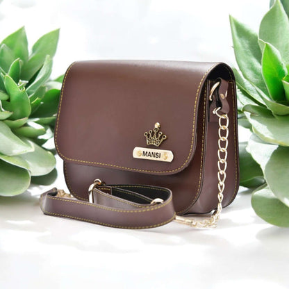 Personalized Ladies Sling Bag - Brown